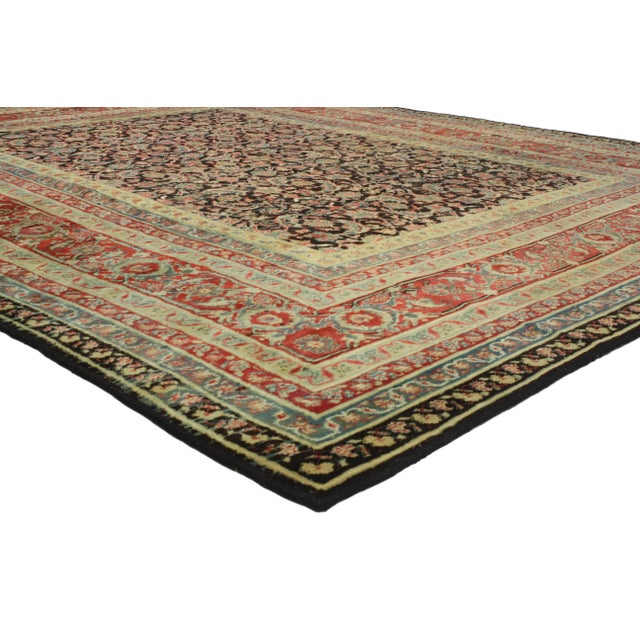 76940 Antique India Agra Rug, 08’11 x 10’11. Warm and inviting with rustic sensibility, this hand-knotted wool antique...