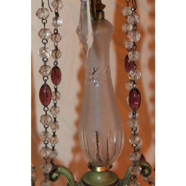 Glass 19th Century Antique F&c Osler Style Cut & Frosted Crystal Table Lamp For Sale - Image 7 of 11