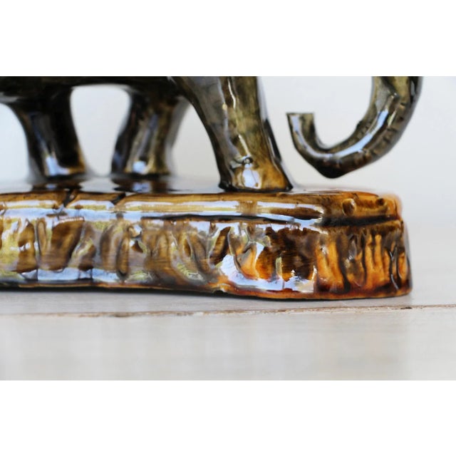 Antique Portuguese Palissy Ware Elephant Toothpick Holder For Sale - Image 9 of 11