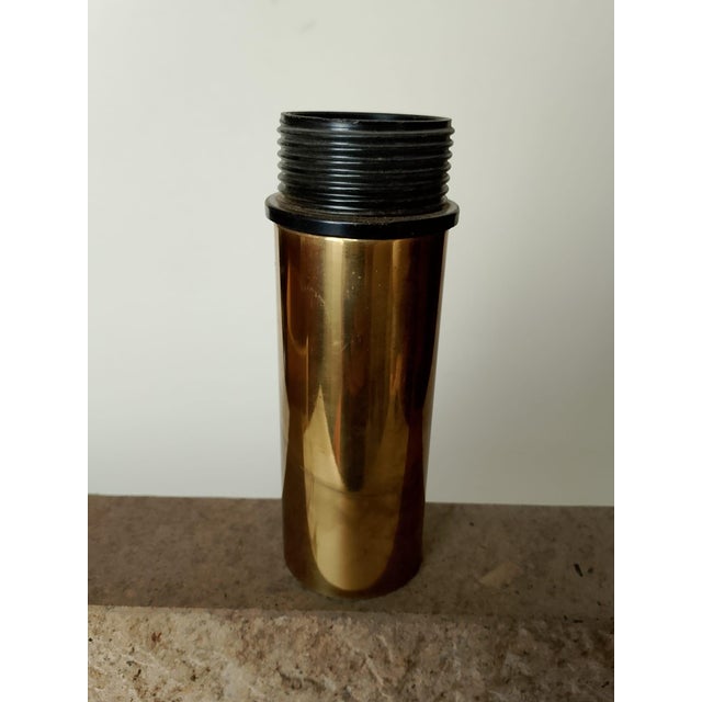 Gold Large Brutalist Italian Table Lamp in Travertine, 1970s For Sale - Image 8 of 14