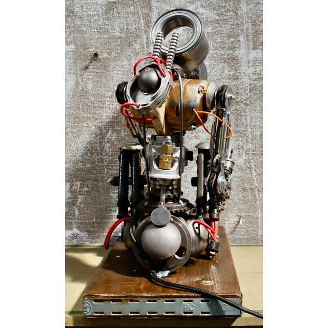 1950s Vintage Custom Steampunk Robot Lamp by Simon Smith, 1950 For Sale - Image 5 of 9