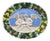 Italian Della Robbia Style Angels Oval Wall Platter 19.5" Glazed Relief Fruit For Sale