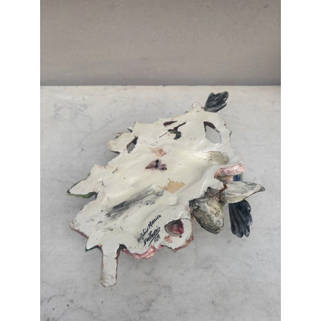 Light Pink Rare 19th Century Majolica Birds & Roses Wall Pocket Delphin Massier For Sale - Image 8 of 8