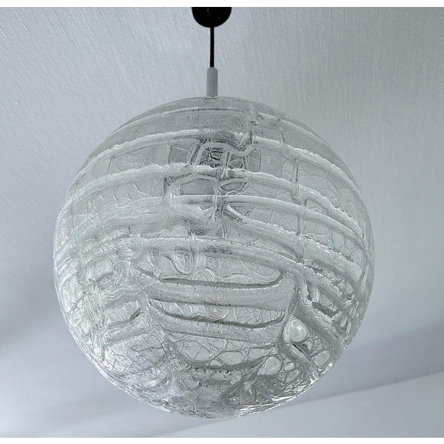 1970s Large Murano Glass Pendant Light from Doria, 1950s For Sale - Image 5 of 16