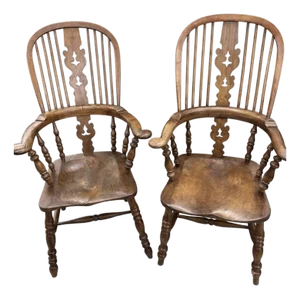 Vintage Windsor Hoop Back Arm Chairs