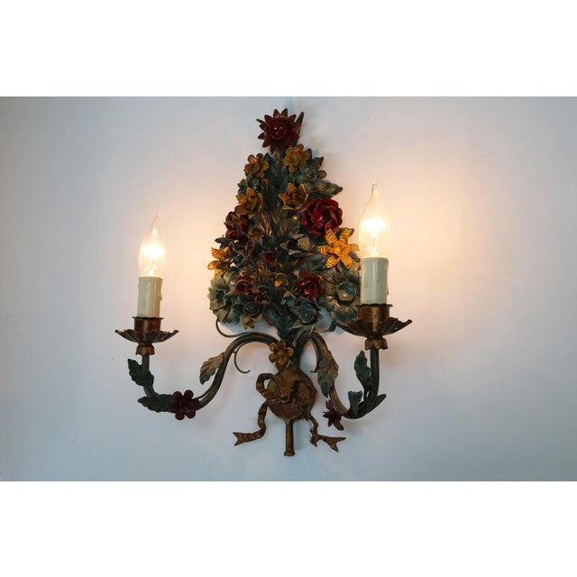 1960s Florentine Hollywood Regency Wall Lamps, Italy, 1960s, Set of 2 For Sale - Image 5 of 13