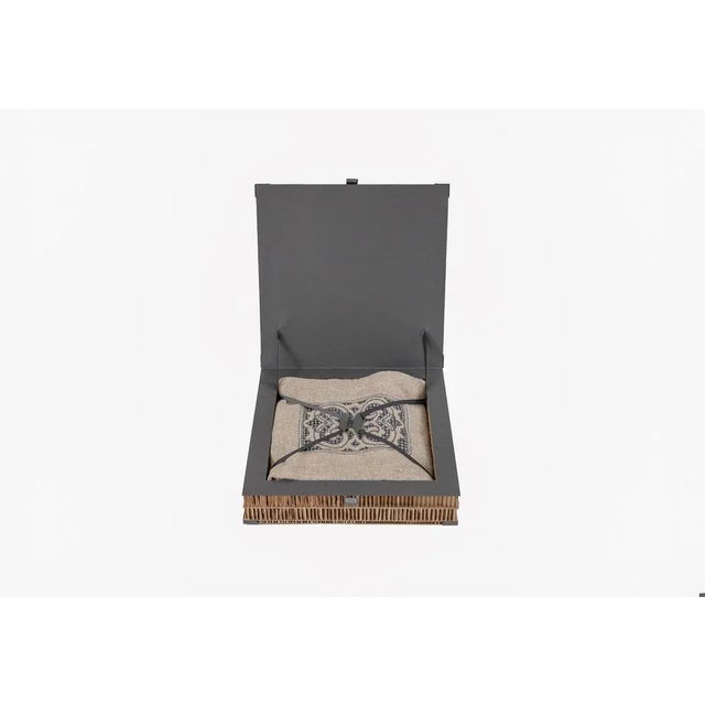 Ainu Collection Hand Embroidered Linen Table Runner by Soshiro, 2020 For Sale - Image 14 of 14