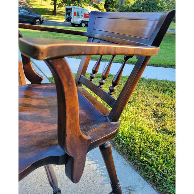 Early 20th Century Elm Windsor Arm Chair by Barber & Shank For Sale - Image 4 of 8