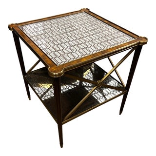 Late 20th Century Theodore Alexander Directoire Style Mahogany and Bronze Eglimsoe Mirrored Table For Sale