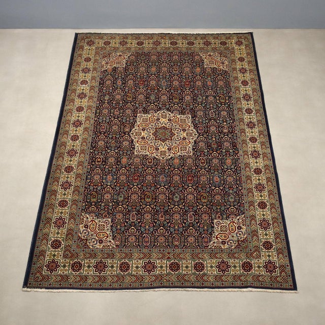 Middle Eastern Ardebil Rug in Cotton and Wool For Sale - Image 3 of 8