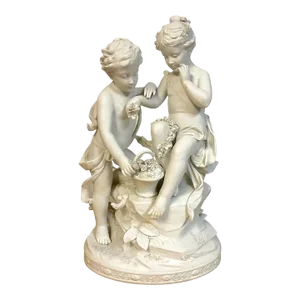 Mid 20th Century S√®vres Style Biscuit Grouping of Children With Flowers in Landscape