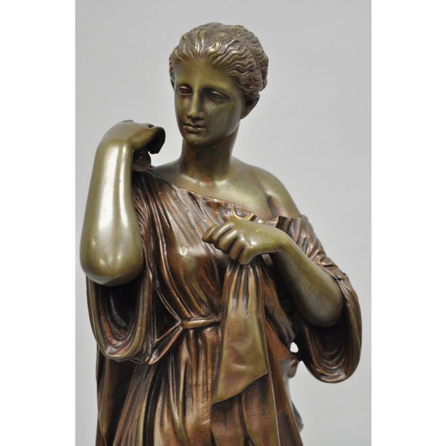 Bronze Antique 19th C. Ferdinand Barbedienne Bronze Diana Gabies Statue Sculpture For Sale - Image 8 of 17