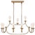 Flemish Large Linear Pendant in Gilded Iron with Linen Shades Designer: Chapman & Myers Fixture Height: 28" Extension: 20"...