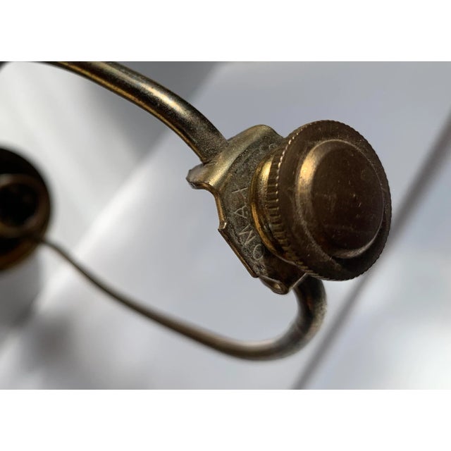 Vintage Mid 20th Century Stiffel Cast Brass Table Lamp With Original Lampshade For Sale In San Antonio - Image 6 of 12