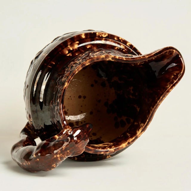 Antique Rockingham Pottery Pitcher With Dog Handle For Sale - Image 12 of 12