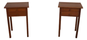 Pair of Stickley Cherry Two Drawer Nightstands