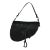 Black Ultramatte Woven Calfskin Saddle Bag For Sale