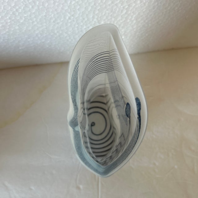 Glass Kosta Boda Angular Transluscent Horizontal Stripe Vase/ Vessel Signed For Sale - Image 7 of 12