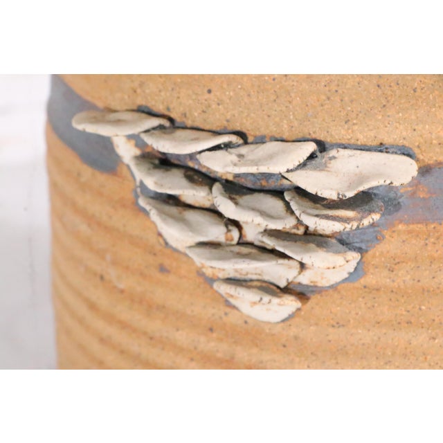 1970's Studio Made Art Pottery Stoneware Planter With Fungus Growth Decoration For Sale - Image 12 of 15