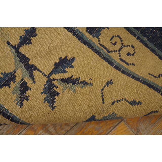 Gorgeous Navy Background Color and Beige Border With Floral-Medallion Design Antique Chinese Peking Rug For Sale - Image 9 of 9