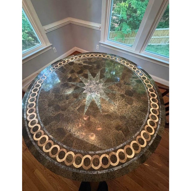 1990s Exceptional Maitland-Smith French Empire Center Dining Table & Stunning Antique Matching Chippendale Armchairs For Sale - Image 12 of 12