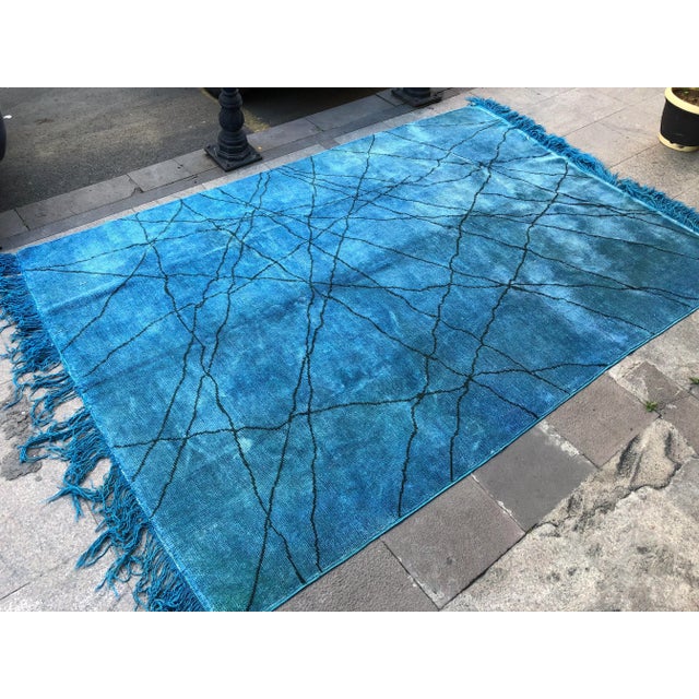 Textile 1960s Vintage Turkish Hemp Rug- 6′9″ × 9′9″ For Sale - Image 7 of 11