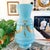 Antique 19th Century French Blue Celeste Opaline Glass Vase With Hand-Painted Jeweled Enamel For Sale - Image 9 of 9