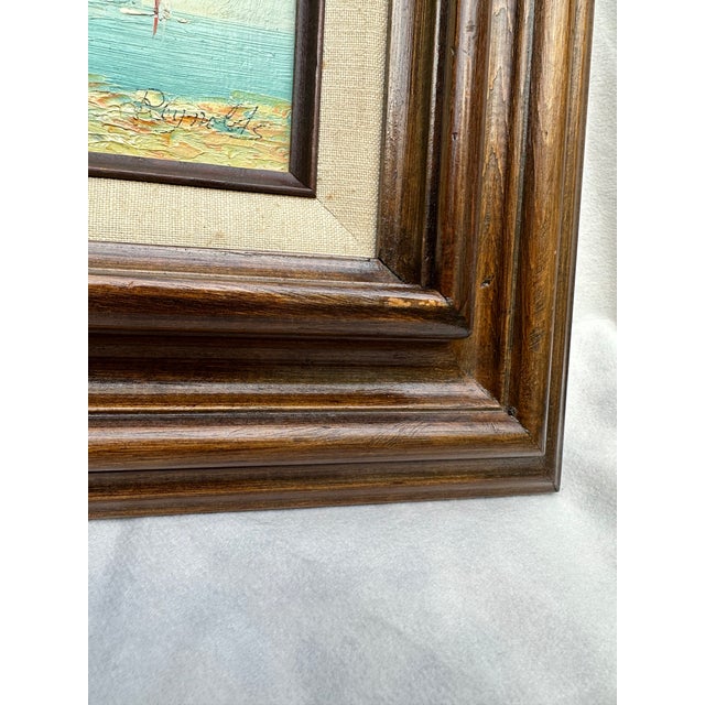 Mid 20th Century Original Seaside Landscape Oil Painting Reynolds Framed For Sale - Image 11 of 11