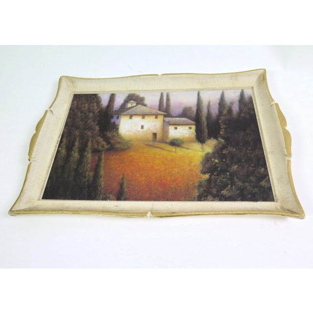 1960s Vintage 1960s Italian Painted Tray For Sale - Image 5 of 5