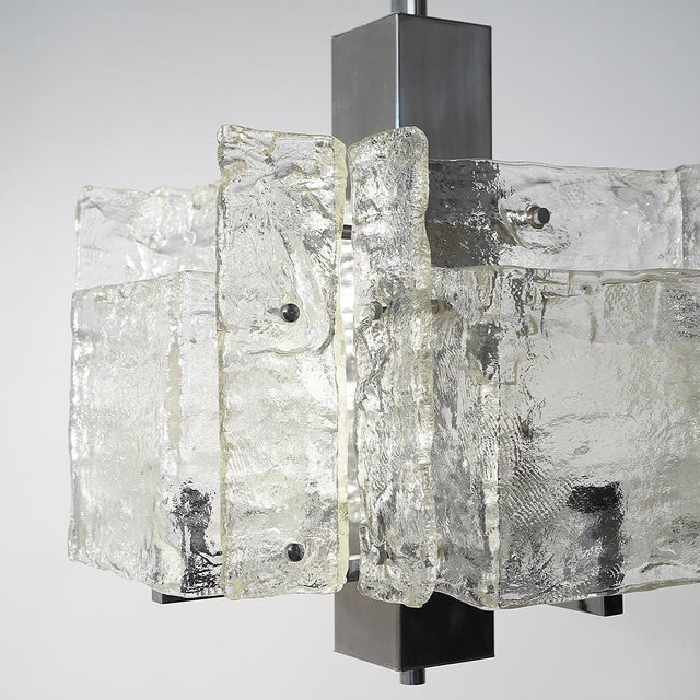 Vintage Chandelier in Chromed Metal and Glass, 1970s For Sale - Image 13 of 16