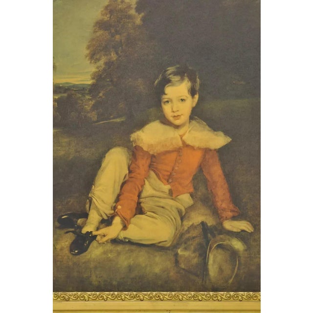 Vintage Gold Frame Hans Volkmann Art Print Little Princess Girl Lord Seaham Boy For Sale - Image 4 of 12