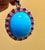 2010s GIA Certified 105 Ct Natural Oval Turquoise, Ruby & Diamond Pendant, Sleeping B For Sale - Image 5 of 18