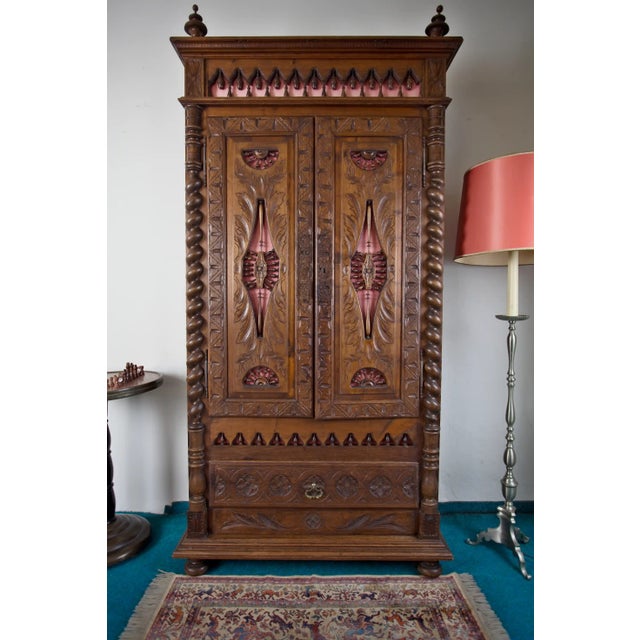 Carved Oak Wardrobe, Brittany, France, 1900 For Sale - Image 14 of 15