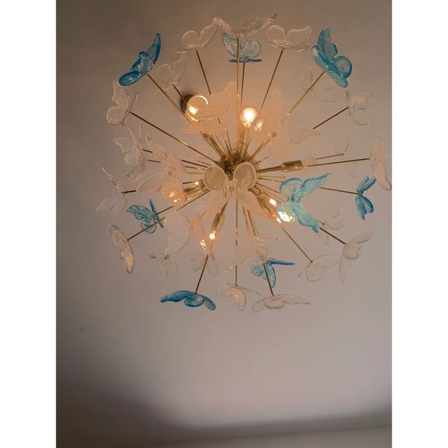 Italian Sputnik Butterfly Chandelier in Murano Glass, Venini Style For Sale - Image 10 of 12