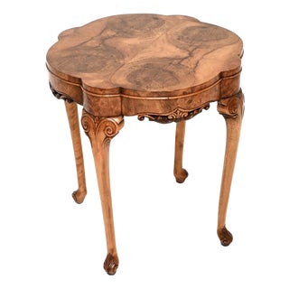 Antique Burr Walnut Occasional Side Table, 1900 For Sale