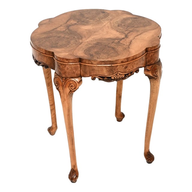 Antique Burr Walnut Occasional Side Table, 1900 For Sale