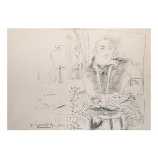 Portrait Study, 1962, Graphite Drawing For Sale