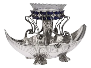 20th Century German Art Nouveau Silver & Enamel Centrepiece, 1900