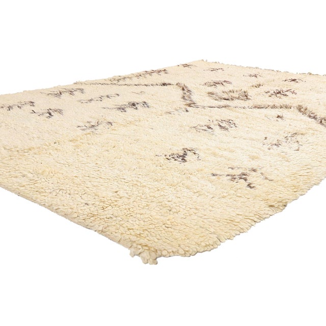 21730 Vintage Neutral Moroccan Azilal Rug, 06'02 x 09'00. The Atlas Emblem: A Vintage Azilal Moroccan Masterpiece of...