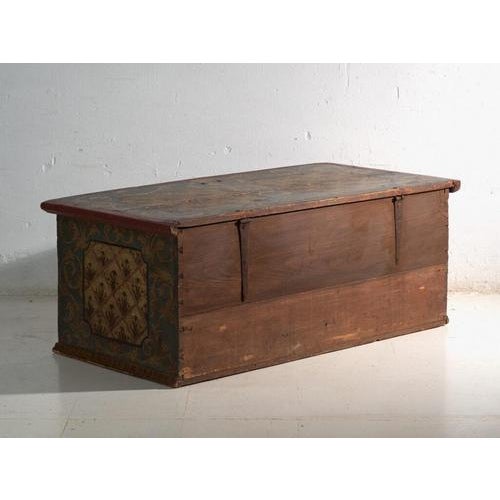 Antique Marriage Chest in Painted Pine, Central Europe, 1775 For Sale - Image 17 of 18