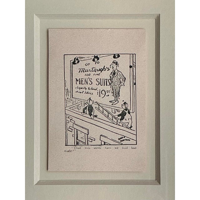 This charming collection of six vintage satirical comic strip illustrations captures the witty essence of mid-century...