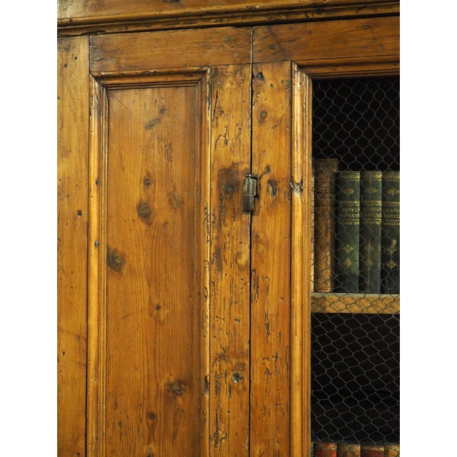 A Circa 1800 Tuscan Pine Bookcase With Wire Panels For Sale - Image 4 of 18