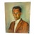 Vintage Oil on Canvas Mid Century Modern Painting of a Dapper Man in Pastel Tones, Artist Signed B. Kondra 1961 For Sale
