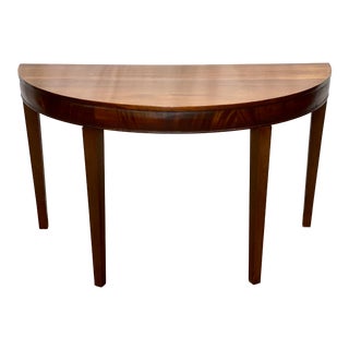 Vintage Federal Style Flame Mahogany Demi Lune Console Table For Sale