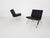 Set of 2 lounge chairs model Euro 1600 by Hans Eichenberger for Girsberger Reupholstered in black leather, new cushions....