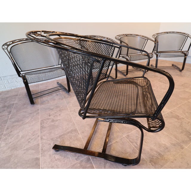 1955–1965 Russell Woodard “Ivy Leaf” Wrought Iron Barrel Rocker Casual Chairs — Set of Eight, Attributed For Sale - Image 9 of 14