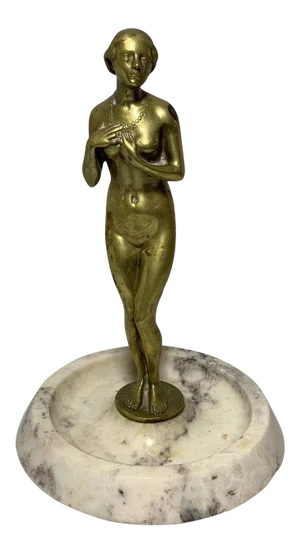 Bronze & Marble Figural Ashtray