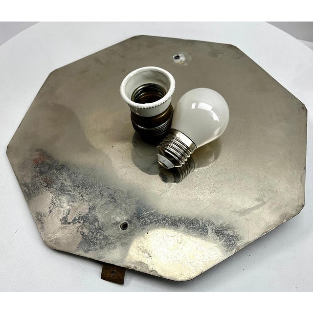 Arts & Crafts Chunk Glass Globe Light by Peter Marsh for Nader, 1940 For Sale - Image 13 of 14