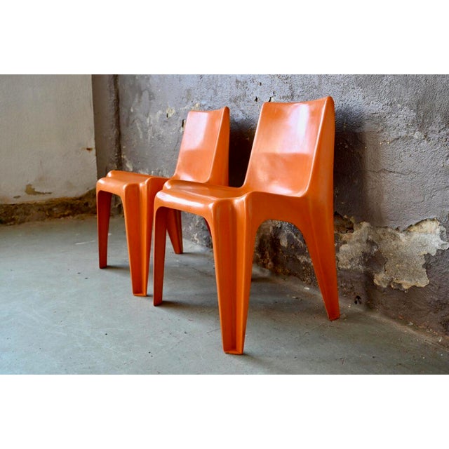 Orange Set of Bofinger BA1171 Chairs by Helmut Bätzner, 1970s For Sale - Image 8 of 18