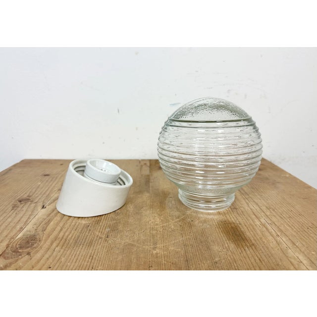 Vintage White Porcelain Wall Light, 1970s For Sale - Image 6 of 11